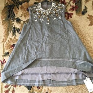 NWT Qinpei.er Embellished Midi Dress, Wool, S